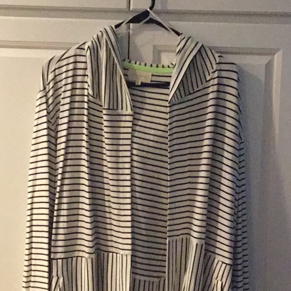 Black/White Striped Hoodie